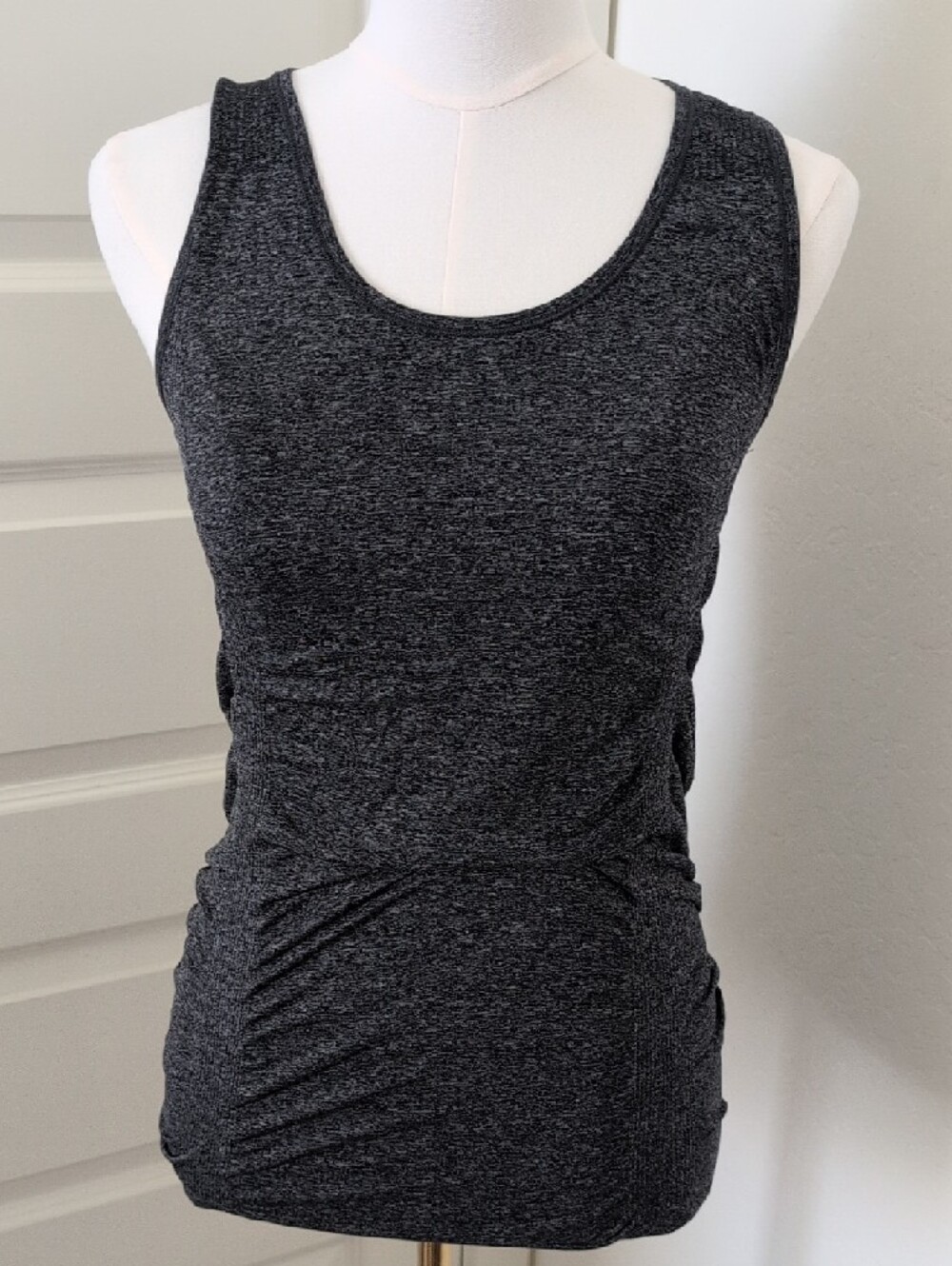 CALIA Seamless Tank with Ruching Charcoal Gray Size Medium